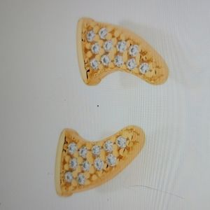 Gold stud shark stud earrings